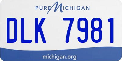 MI license plate DLK7981