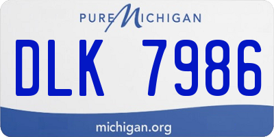 MI license plate DLK7986