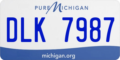 MI license plate DLK7987