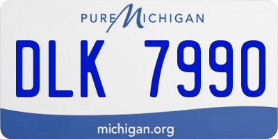 MI license plate DLK7990