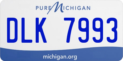 MI license plate DLK7993