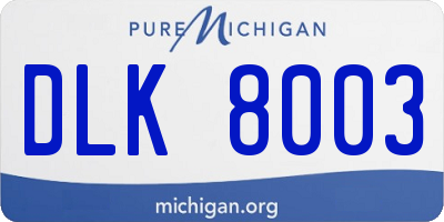 MI license plate DLK8003