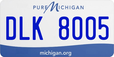 MI license plate DLK8005