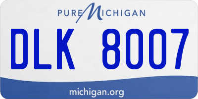 MI license plate DLK8007