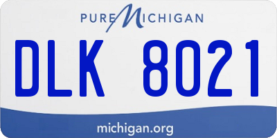 MI license plate DLK8021