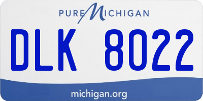 MI license plate DLK8022
