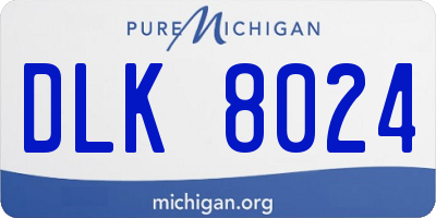 MI license plate DLK8024