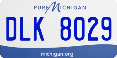 MI license plate DLK8029