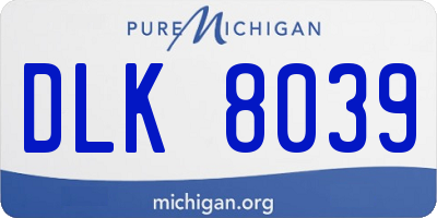 MI license plate DLK8039