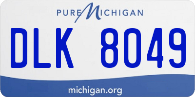 MI license plate DLK8049