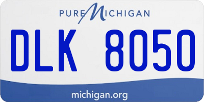 MI license plate DLK8050