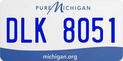 MI license plate DLK8051