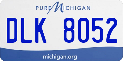 MI license plate DLK8052