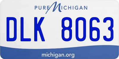 MI license plate DLK8063