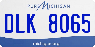MI license plate DLK8065