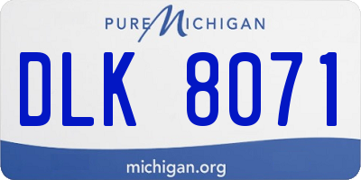 MI license plate DLK8071