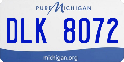 MI license plate DLK8072