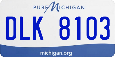 MI license plate DLK8103