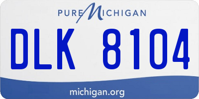 MI license plate DLK8104