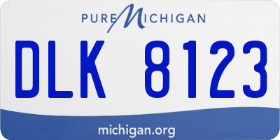 MI license plate DLK8123