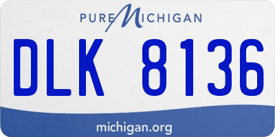 MI license plate DLK8136