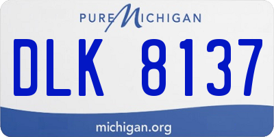 MI license plate DLK8137