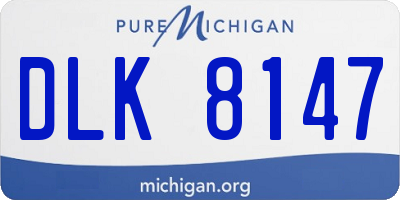 MI license plate DLK8147