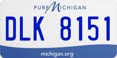 MI license plate DLK8151