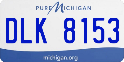 MI license plate DLK8153