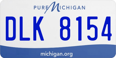 MI license plate DLK8154