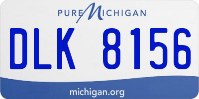 MI license plate DLK8156