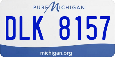 MI license plate DLK8157