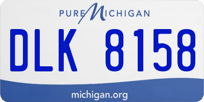 MI license plate DLK8158