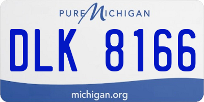 MI license plate DLK8166