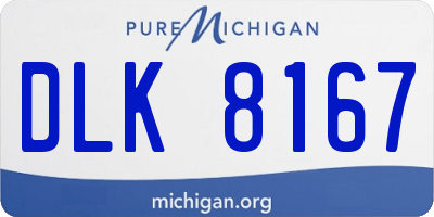 MI license plate DLK8167