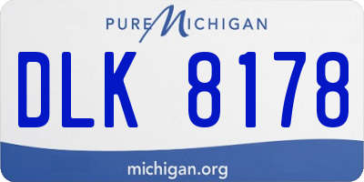 MI license plate DLK8178