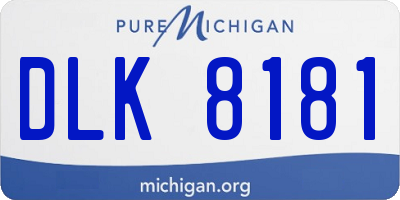 MI license plate DLK8181