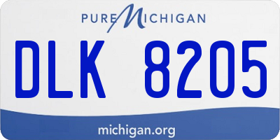 MI license plate DLK8205