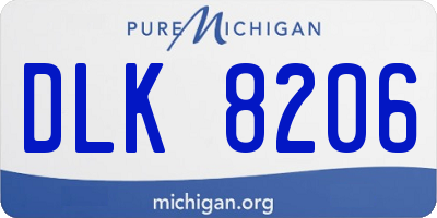 MI license plate DLK8206