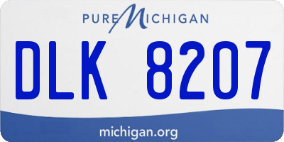 MI license plate DLK8207