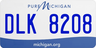 MI license plate DLK8208