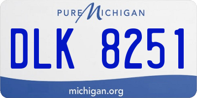 MI license plate DLK8251