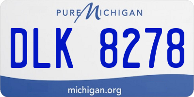 MI license plate DLK8278