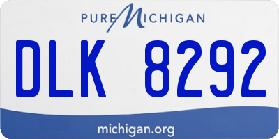 MI license plate DLK8292