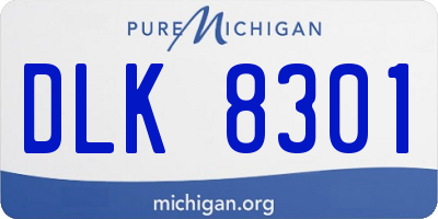 MI license plate DLK8301