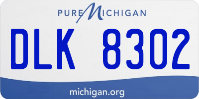 MI license plate DLK8302