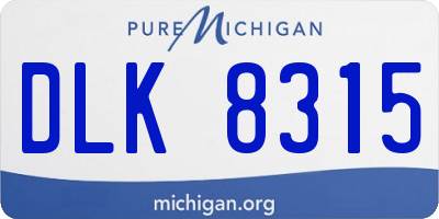MI license plate DLK8315