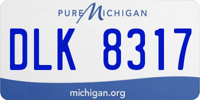 MI license plate DLK8317
