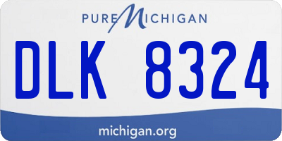 MI license plate DLK8324