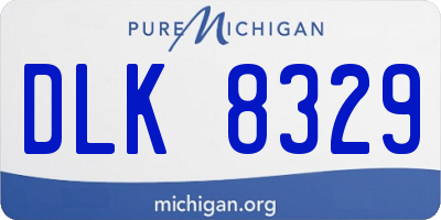 MI license plate DLK8329